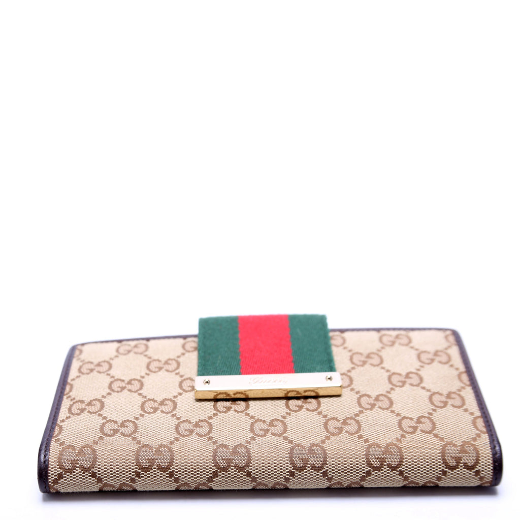 181672 GG Canvas Continental Wallet Tan/Brown
