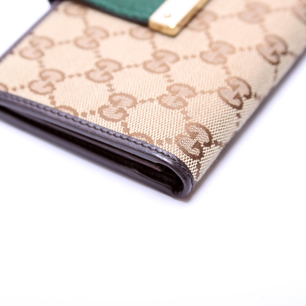 181672 GG Canvas Continental Wallet Tan/Brown