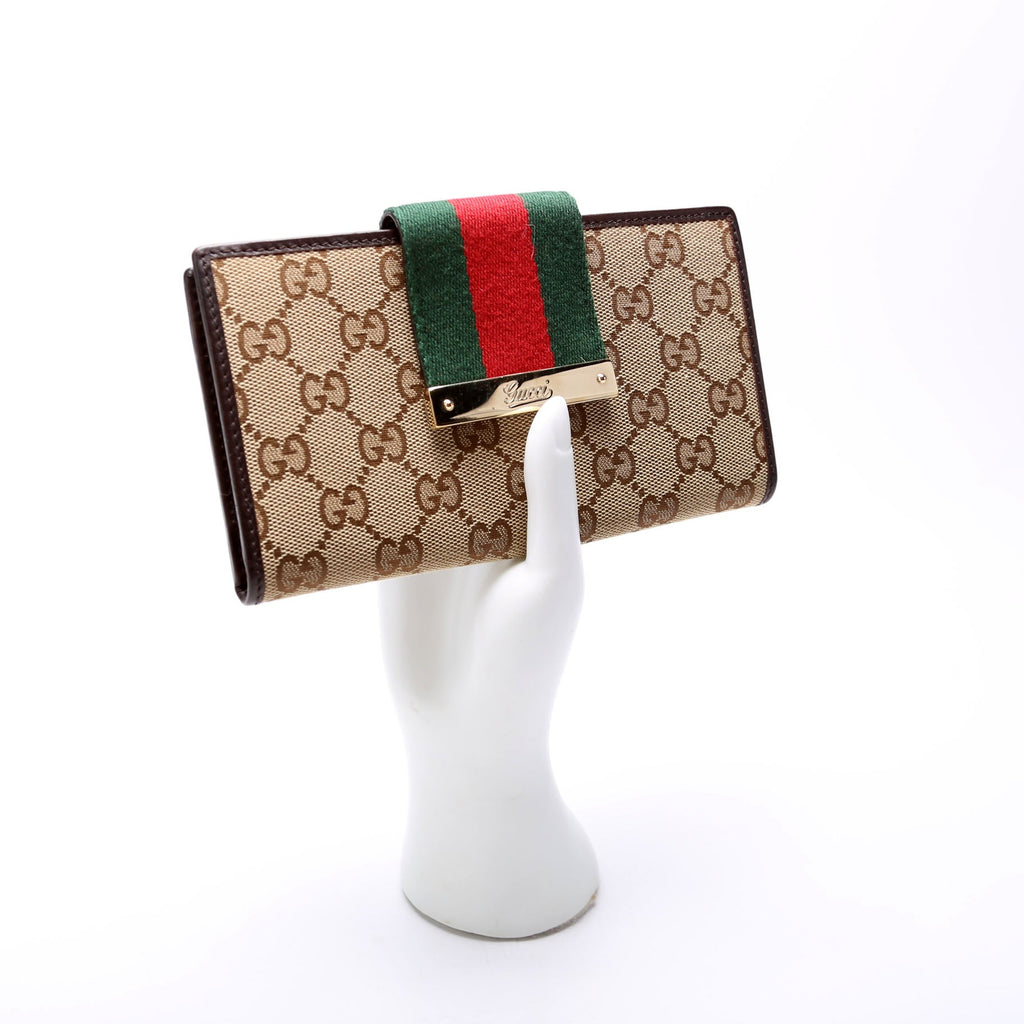181672 GG Canvas Continental Wallet Tan/Brown