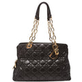 Soft Zip Shopping Tote Lambskin Small Black