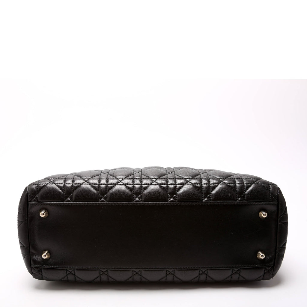 Soft Zip Shopping Tote Lambskin Small Black