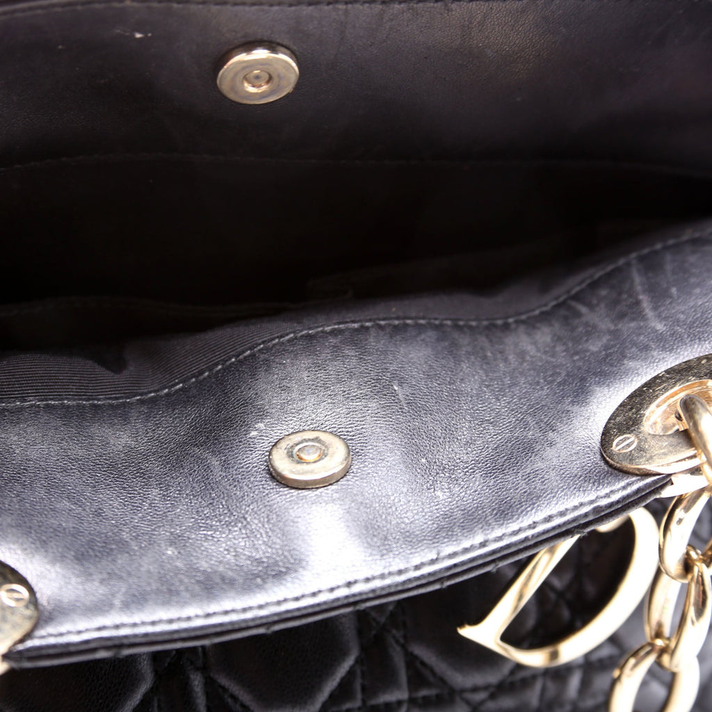 Soft Zip Shopping Tote Lambskin Small Black