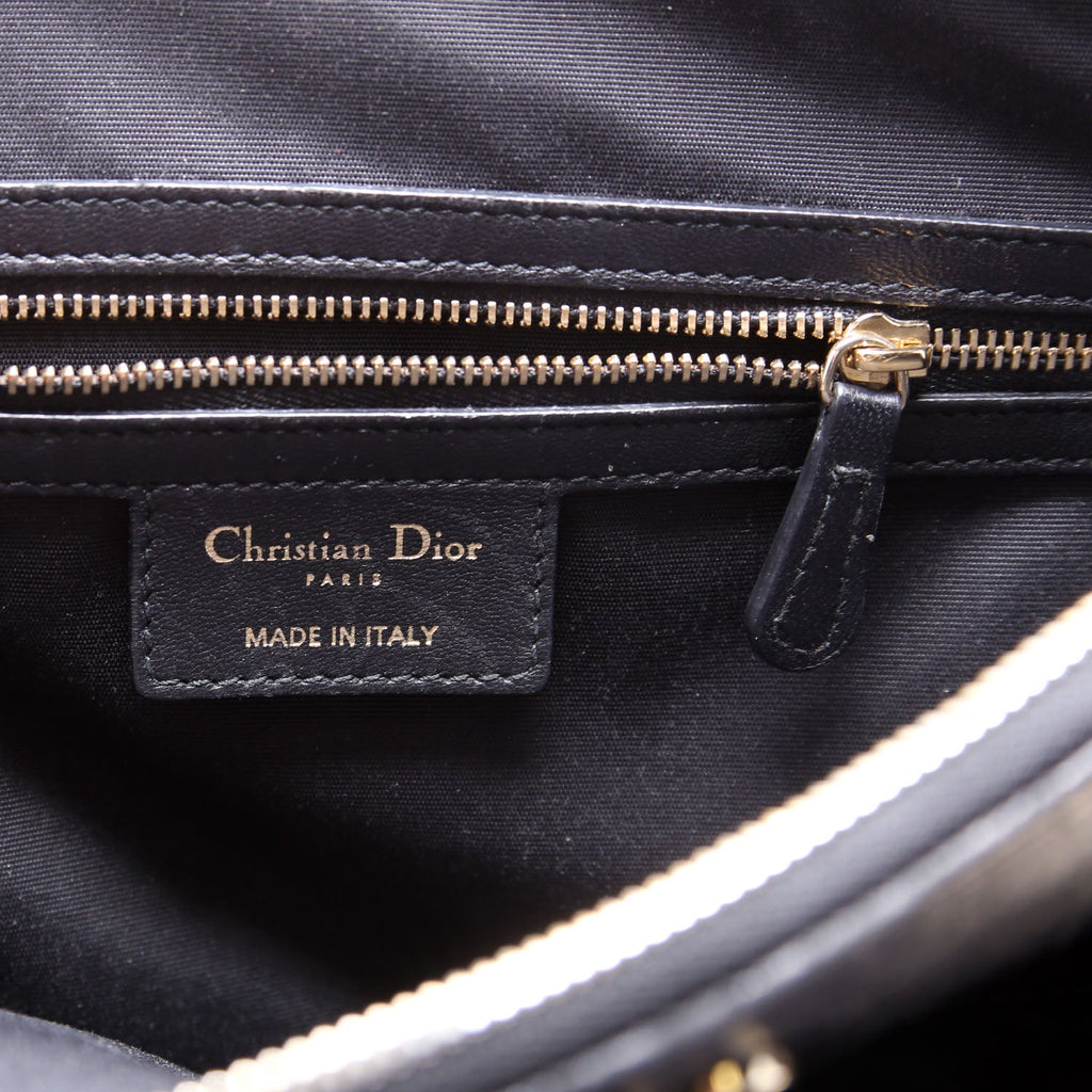 Soft Zip Shopping Tote Lambskin Small Black