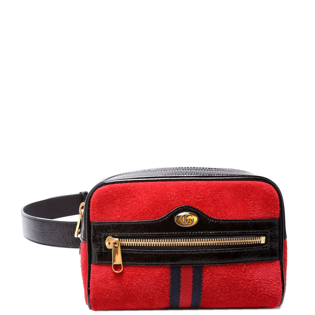 Gucci 517076 Mini Ophidia Suede Belt Bag Red