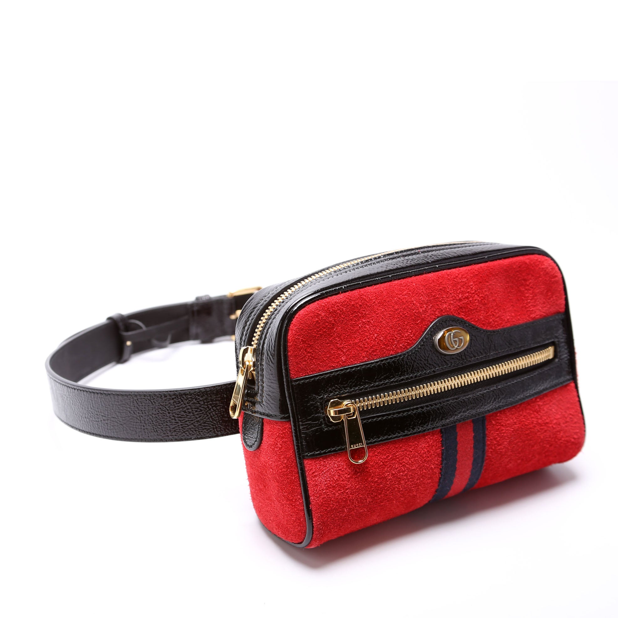 Gucci 517076 Mini Ophidia Suede Belt Bag Red
