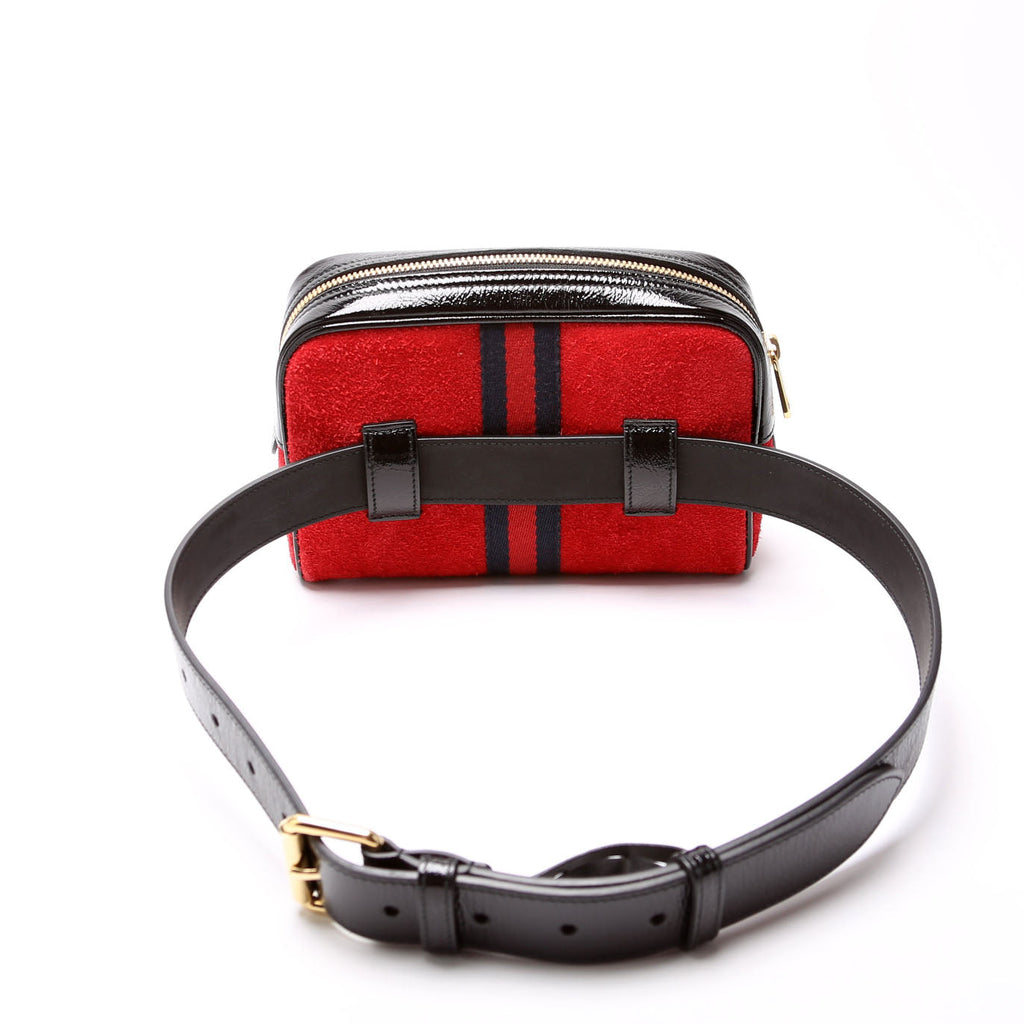 Gucci 517076 Mini Ophidia Suede Belt Bag Red