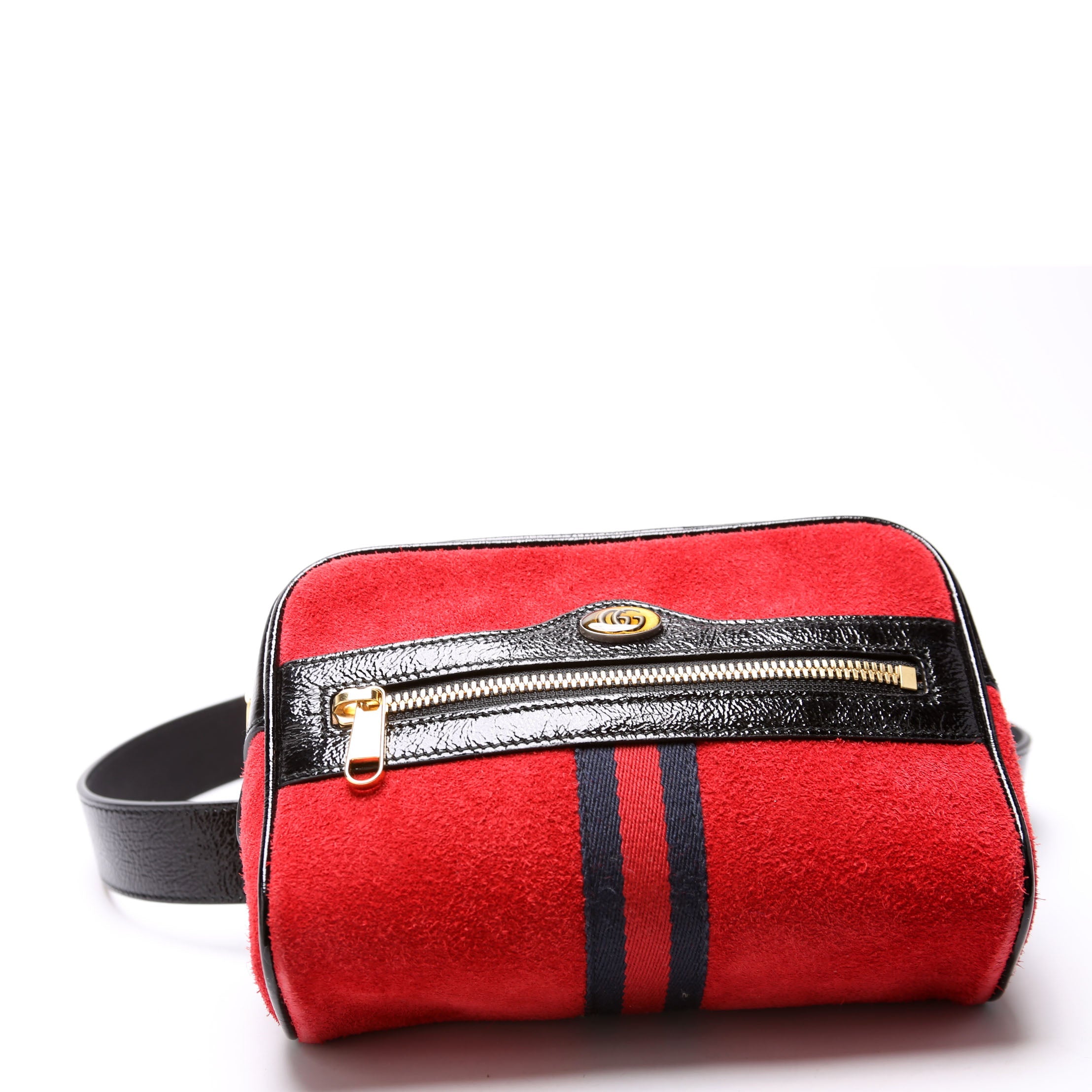 Gucci 517076 Mini Ophidia Suede Belt Bag Red