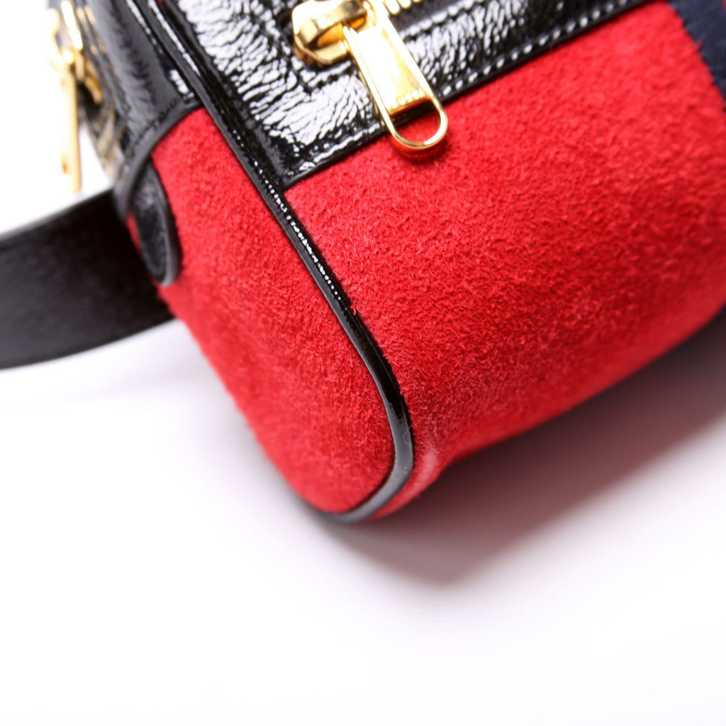 Gucci 517076 Mini Ophidia Suede Belt Bag Red
