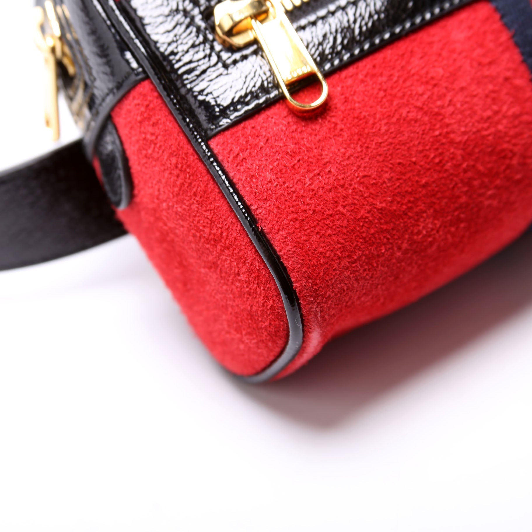 Gucci 517076 Mini Ophidia Suede Belt Bag Red