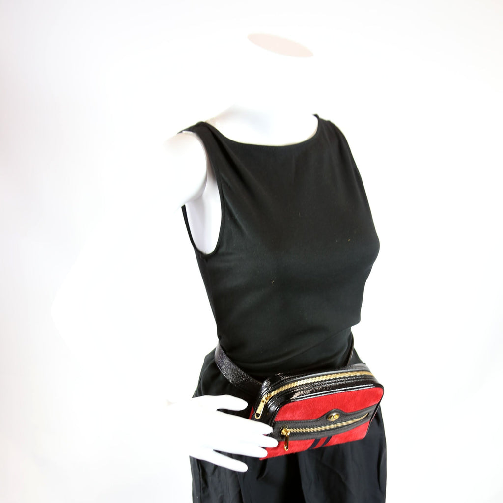 Gucci 517076 Mini Ophidia Suede Belt Bag Red