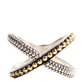 Two-Tone X Beaded Ring Size 7 925/750