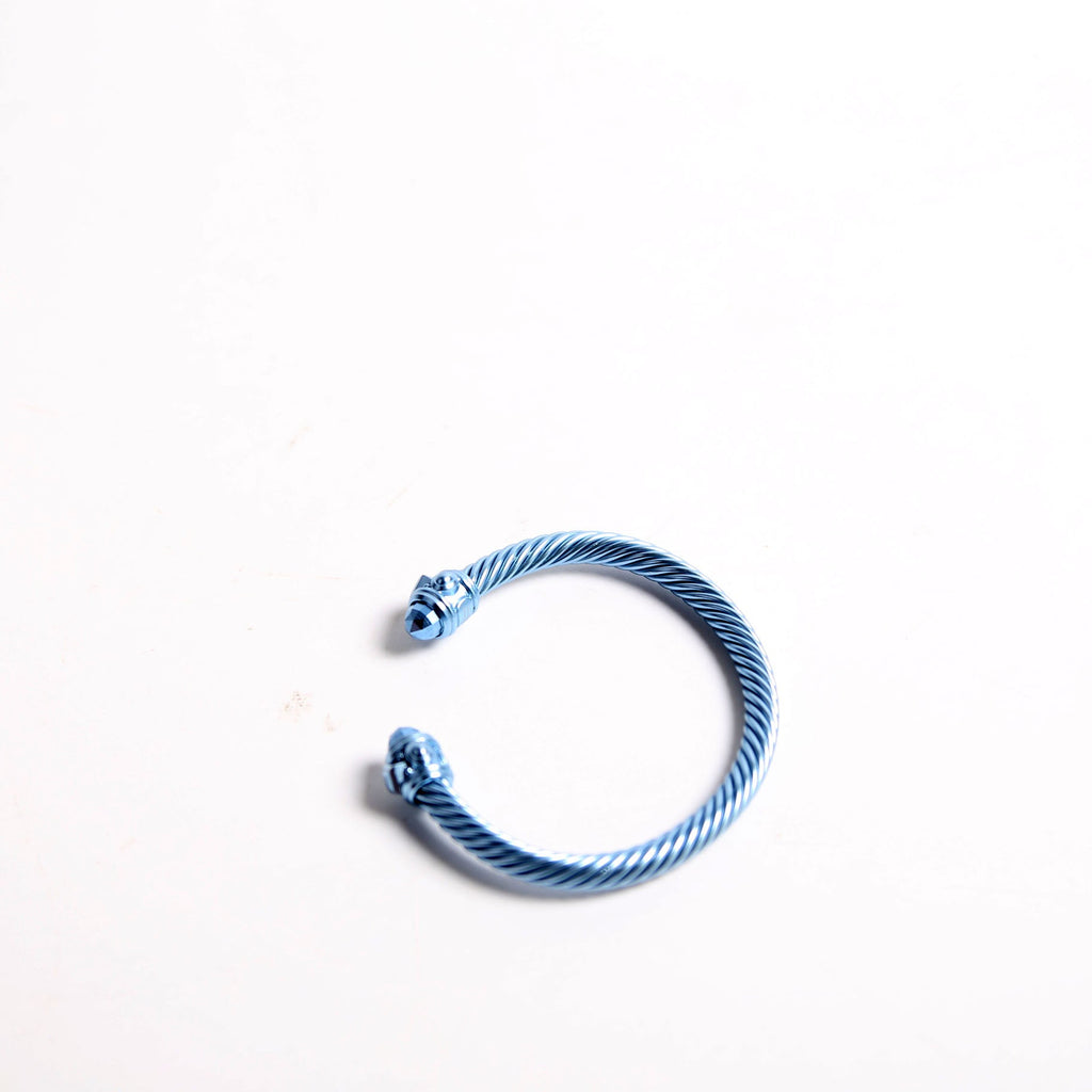 Cable Renaissance Aluminum 5MM Bracelet Blue