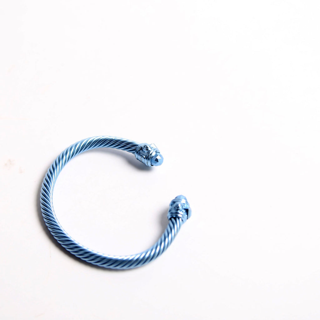 Cable Renaissance Aluminum 5MM Bracelet Blue