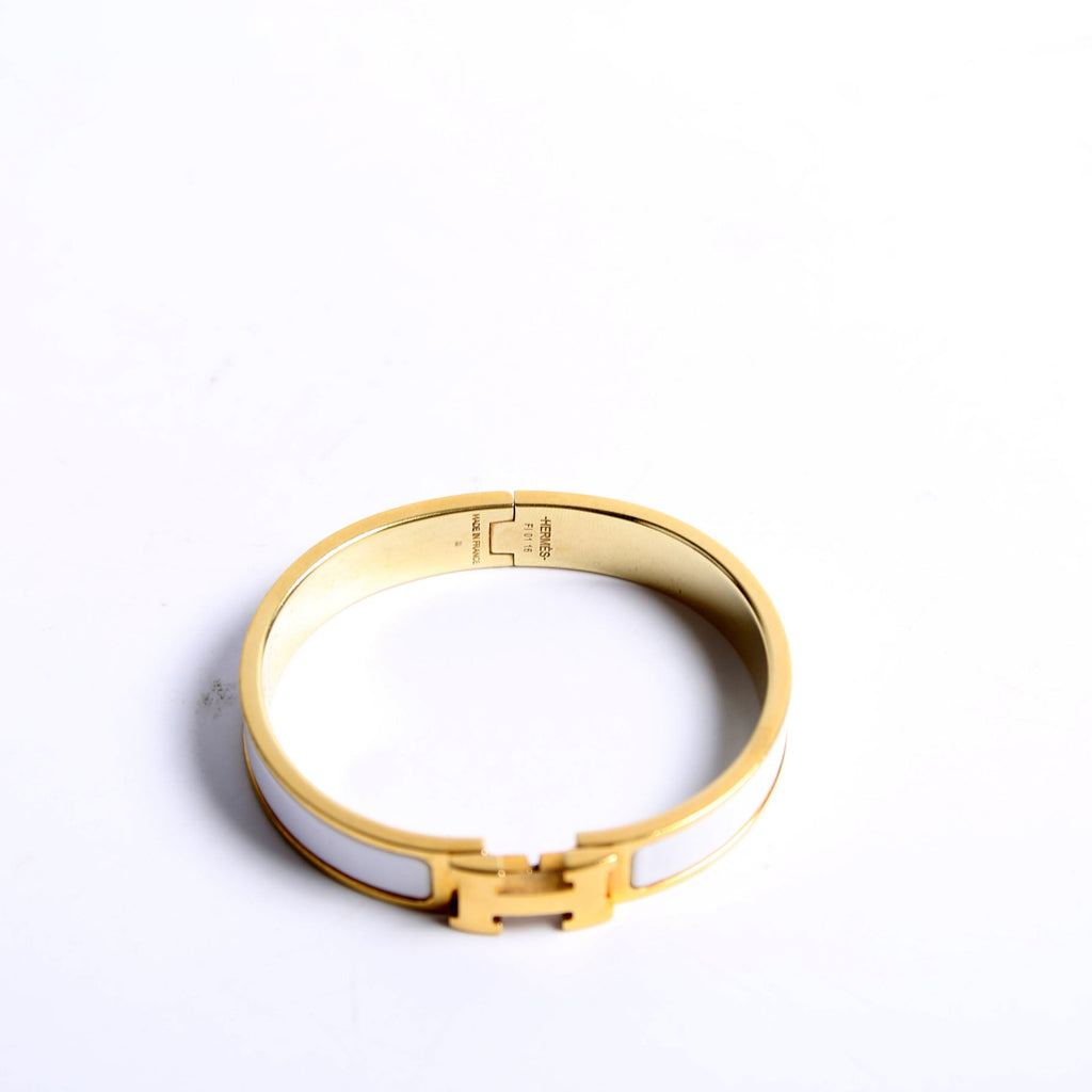 Clic Clac Narrow GM Bracelet Gold/White