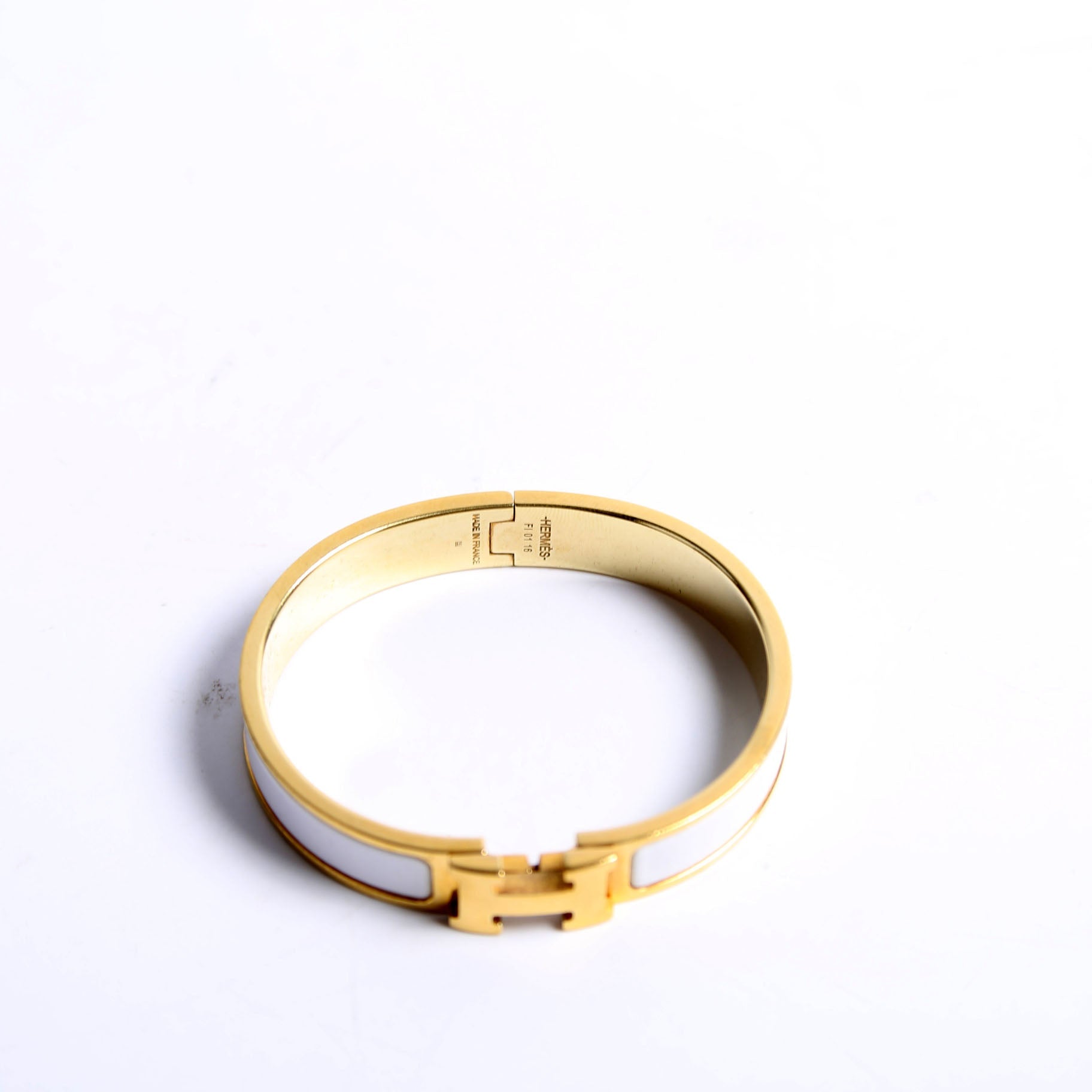 Clic Clac Narrow GM Bracelet Gold/White