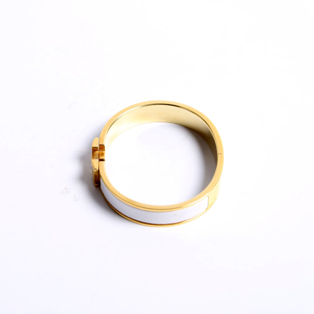 Clic Clac Narrow GM Bracelet Gold/White