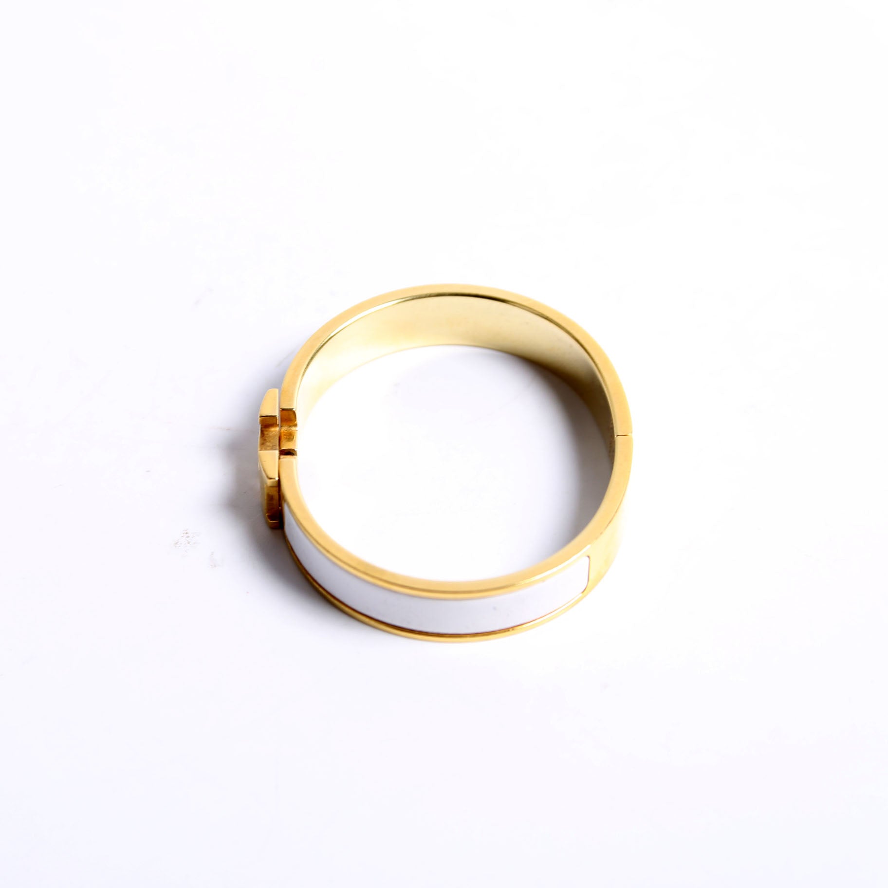 Clic Clac Narrow GM Bracelet Gold/White