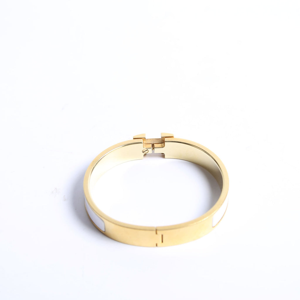 Clic Clac Narrow GM Bracelet Gold/White