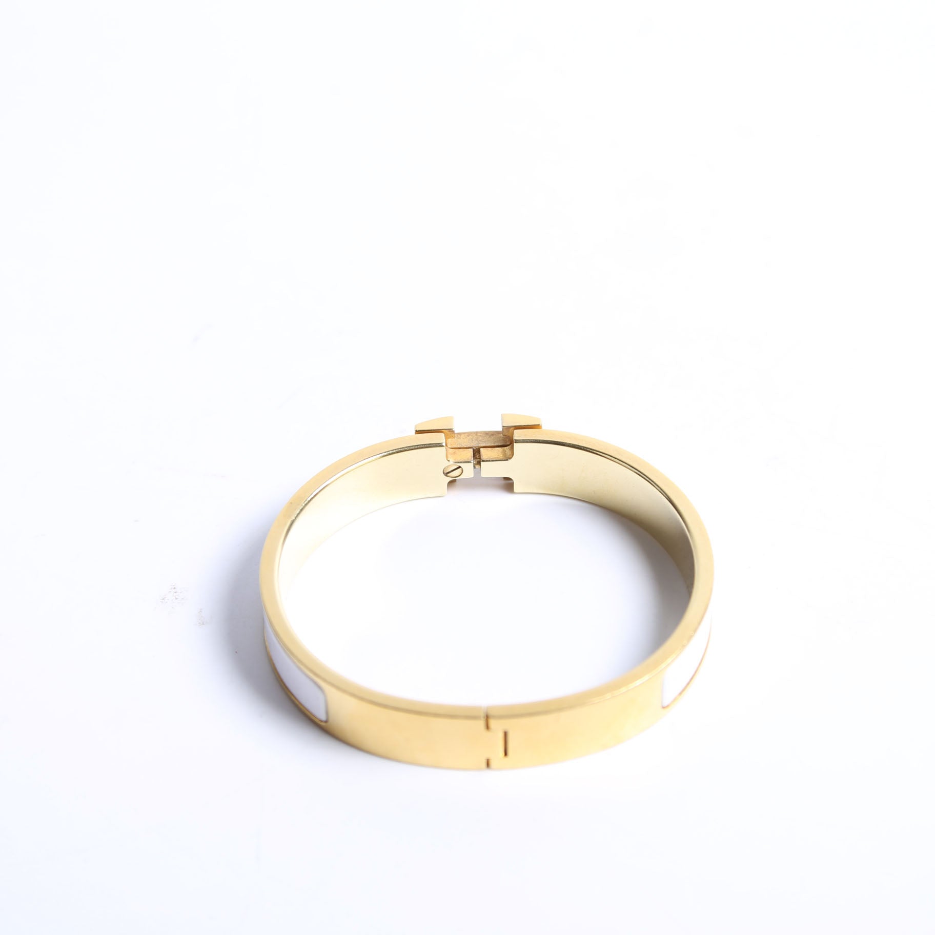 Clic Clac Narrow GM Bracelet Gold/White