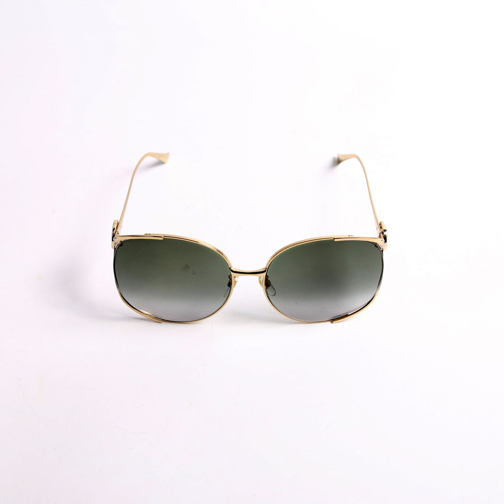 GG0225S Oversized Round Sunglasses Gold/Black