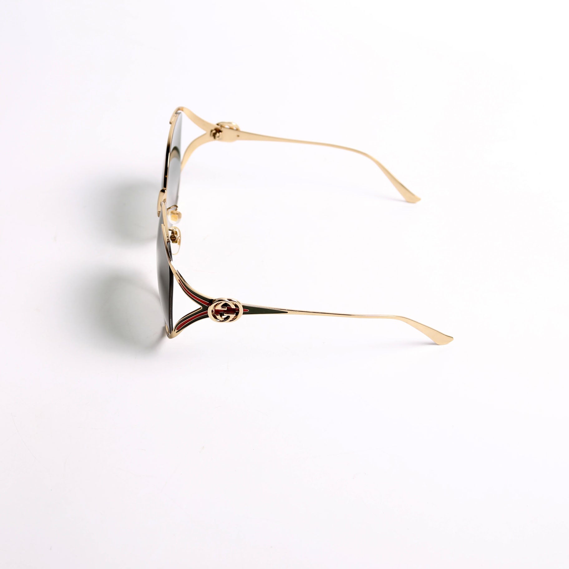 GG0225S Oversized Round Sunglasses Gold/Black