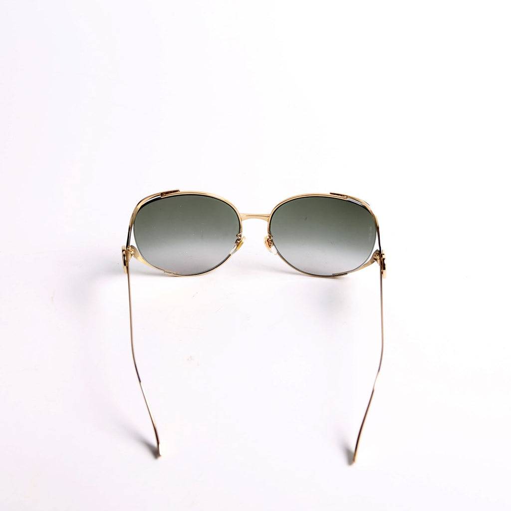 GG0225S Oversized Round Sunglasses Gold/Black