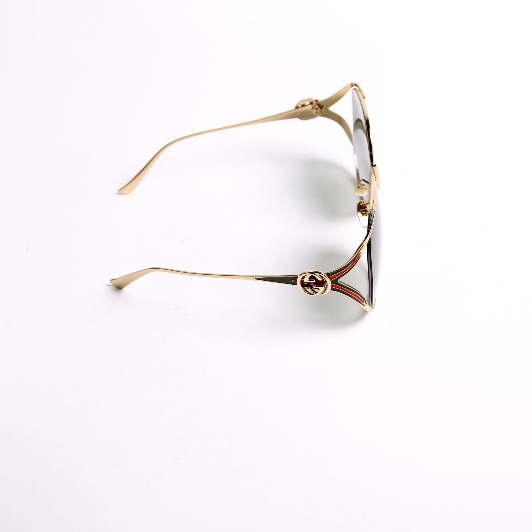 GG0225S Oversized Round Sunglasses Gold/Black