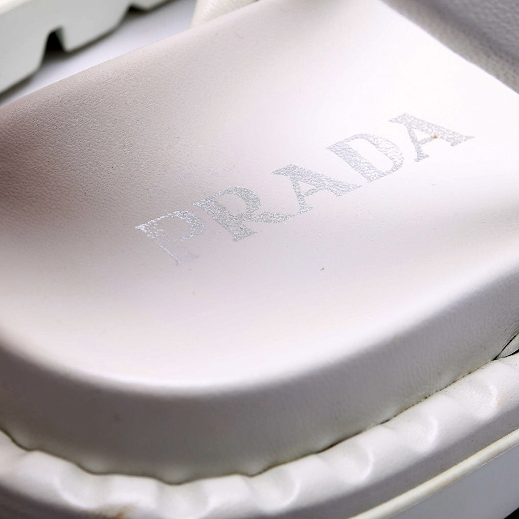 Prada Blow Padded Sandals Size 39.5 White