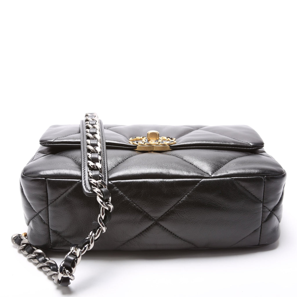 Quilted Lambskin 19 Small Flap RFID Black