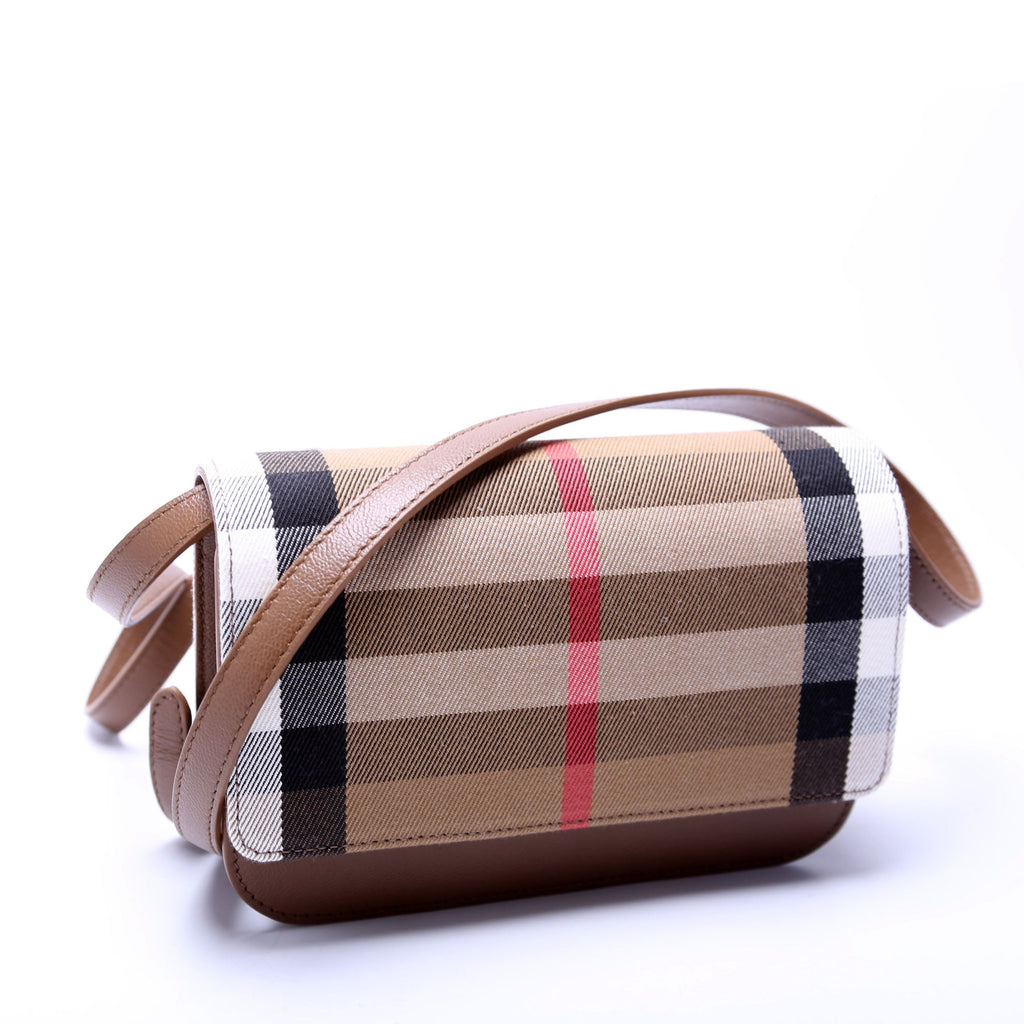 Madison Crossbody House Check/Grain Calfskin
