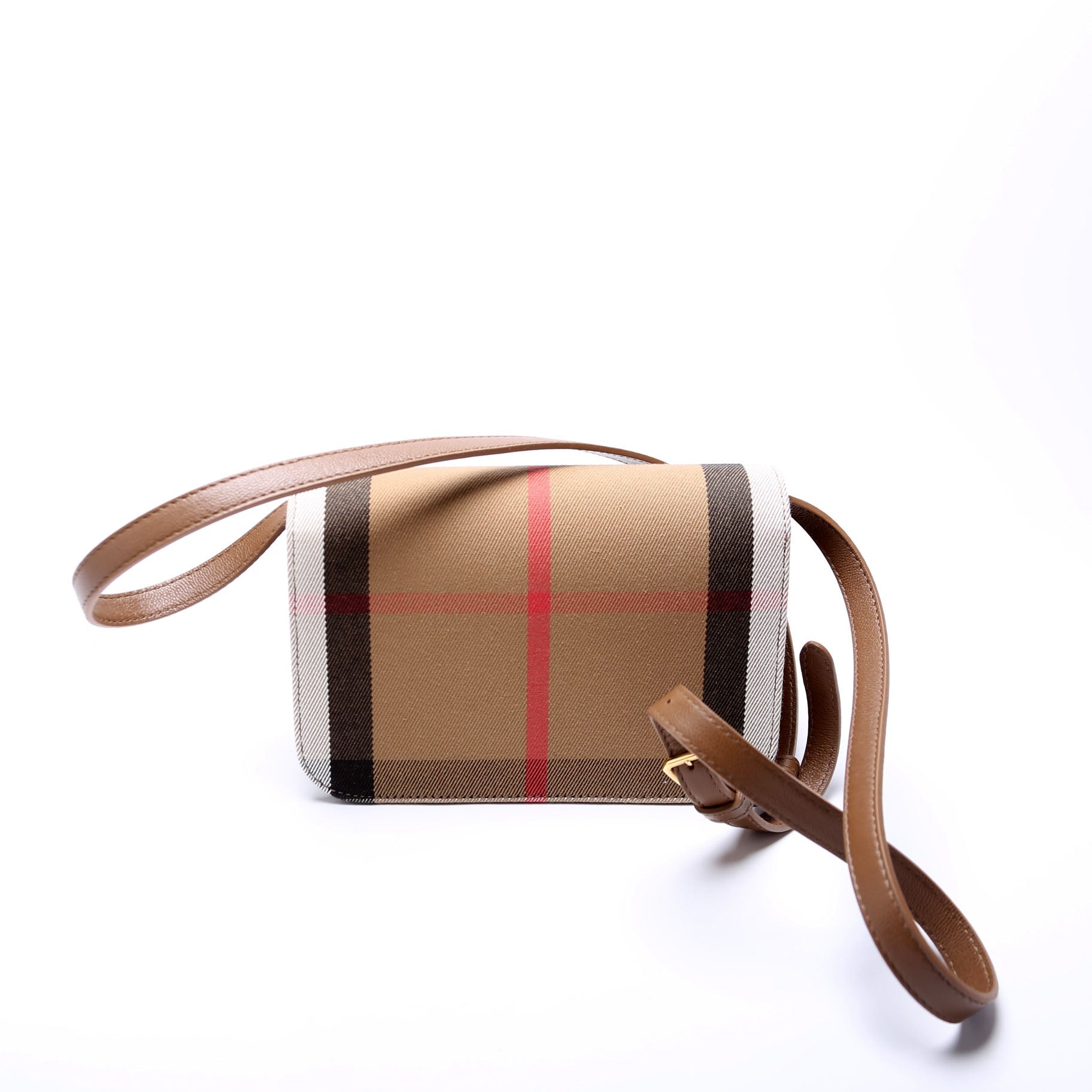Madison Crossbody House Check/Grain Calfskin