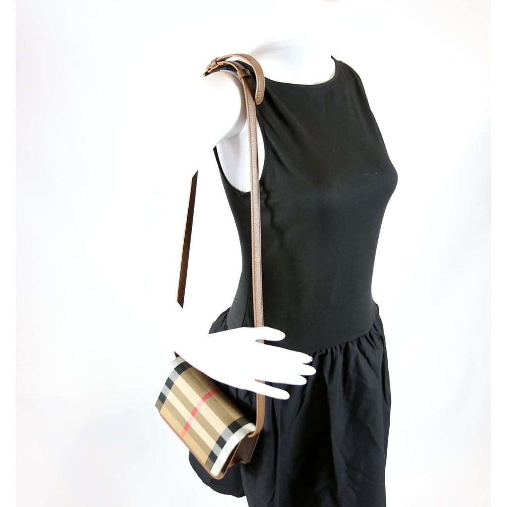 Madison Crossbody House Check/Grain Calfskin