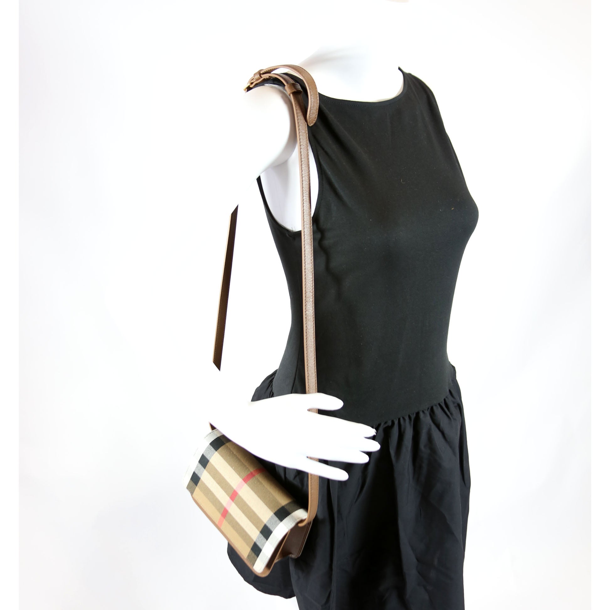 Madison Crossbody House Check/Grain Calfskin