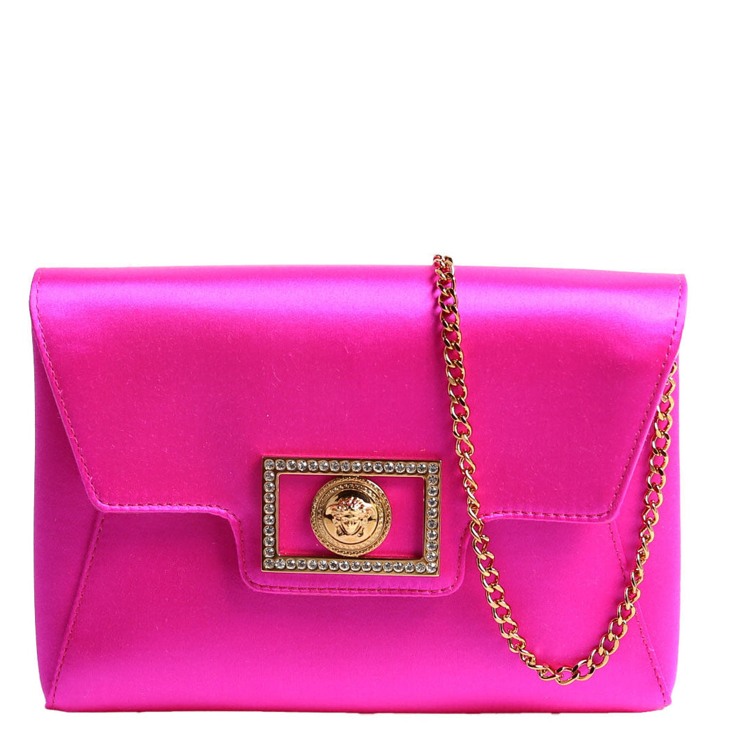 La Medusa Pouch On Chain Satin Pink