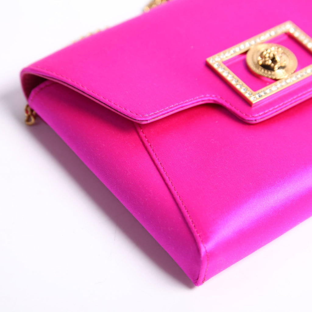 La Medusa Pouch On Chain Satin Pink