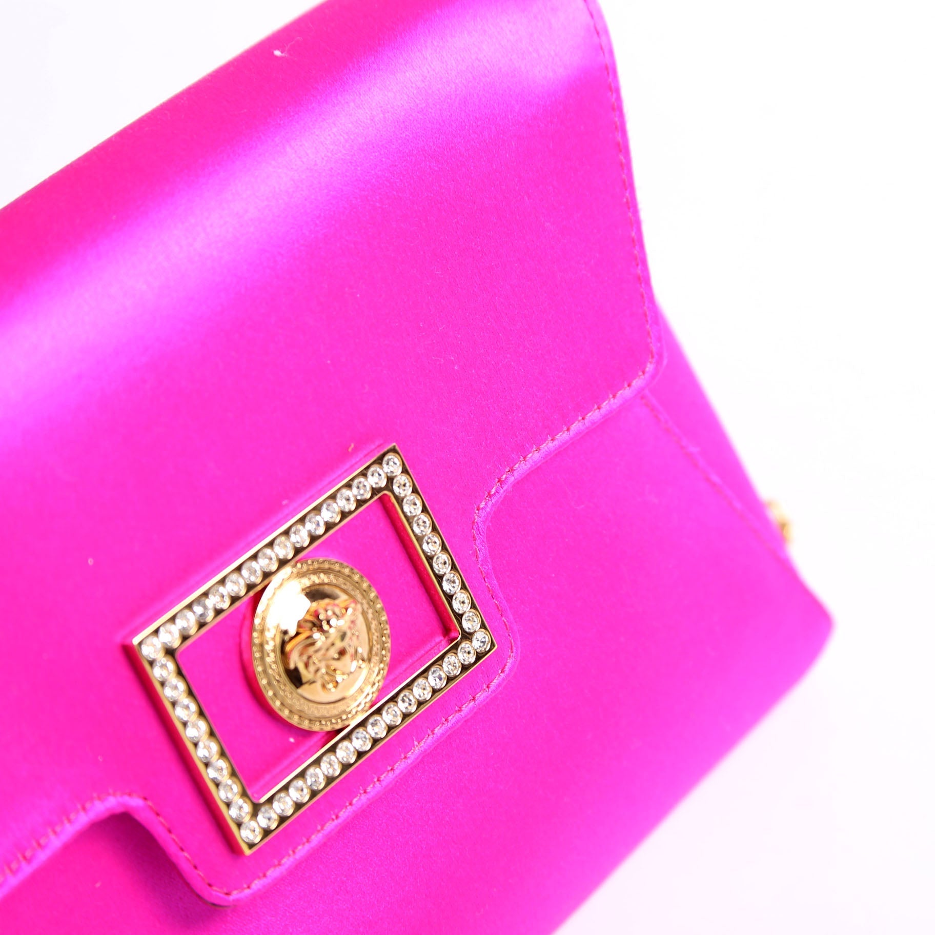 La Medusa Pouch On Chain Satin Pink
