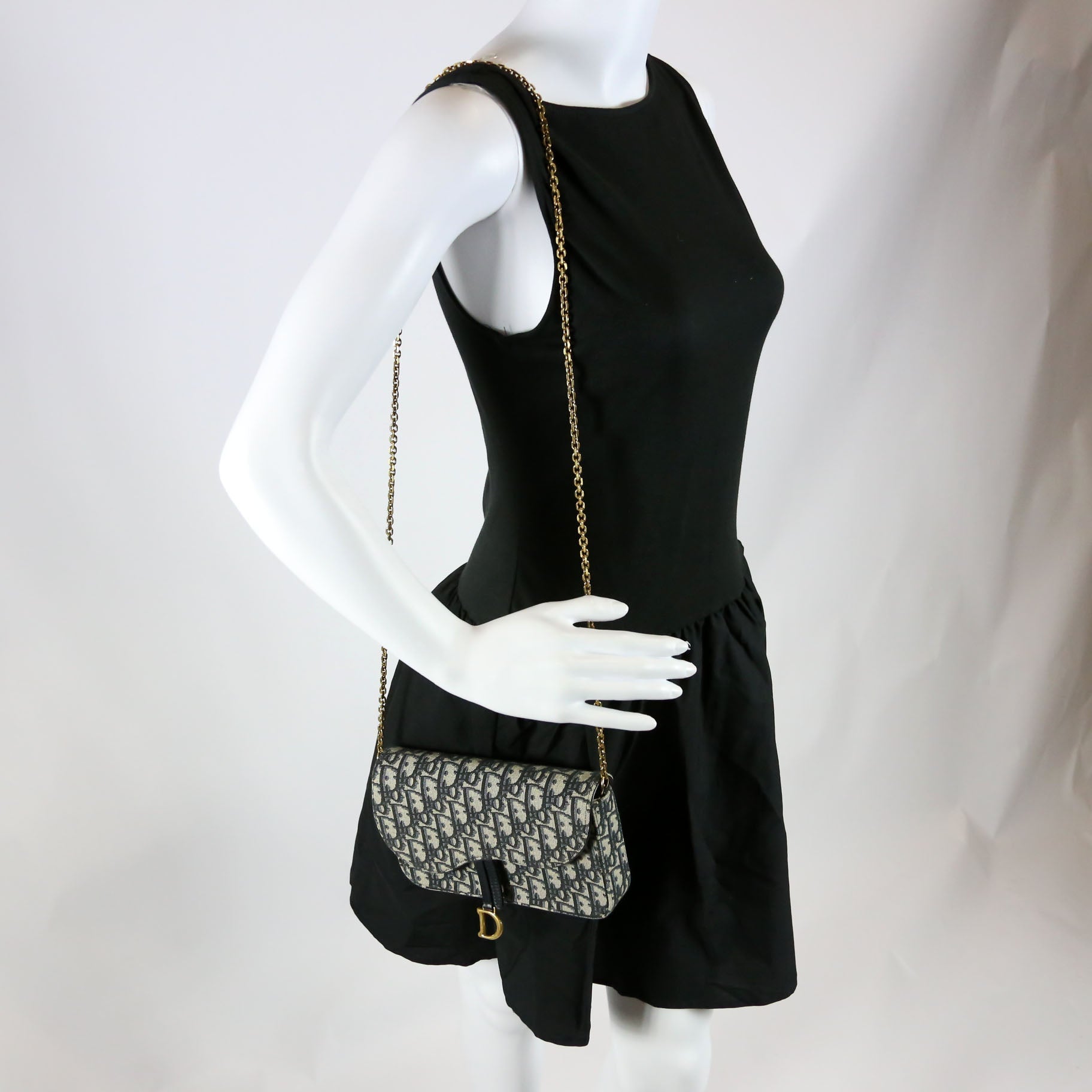 Oblique Chain Saddle Pouch