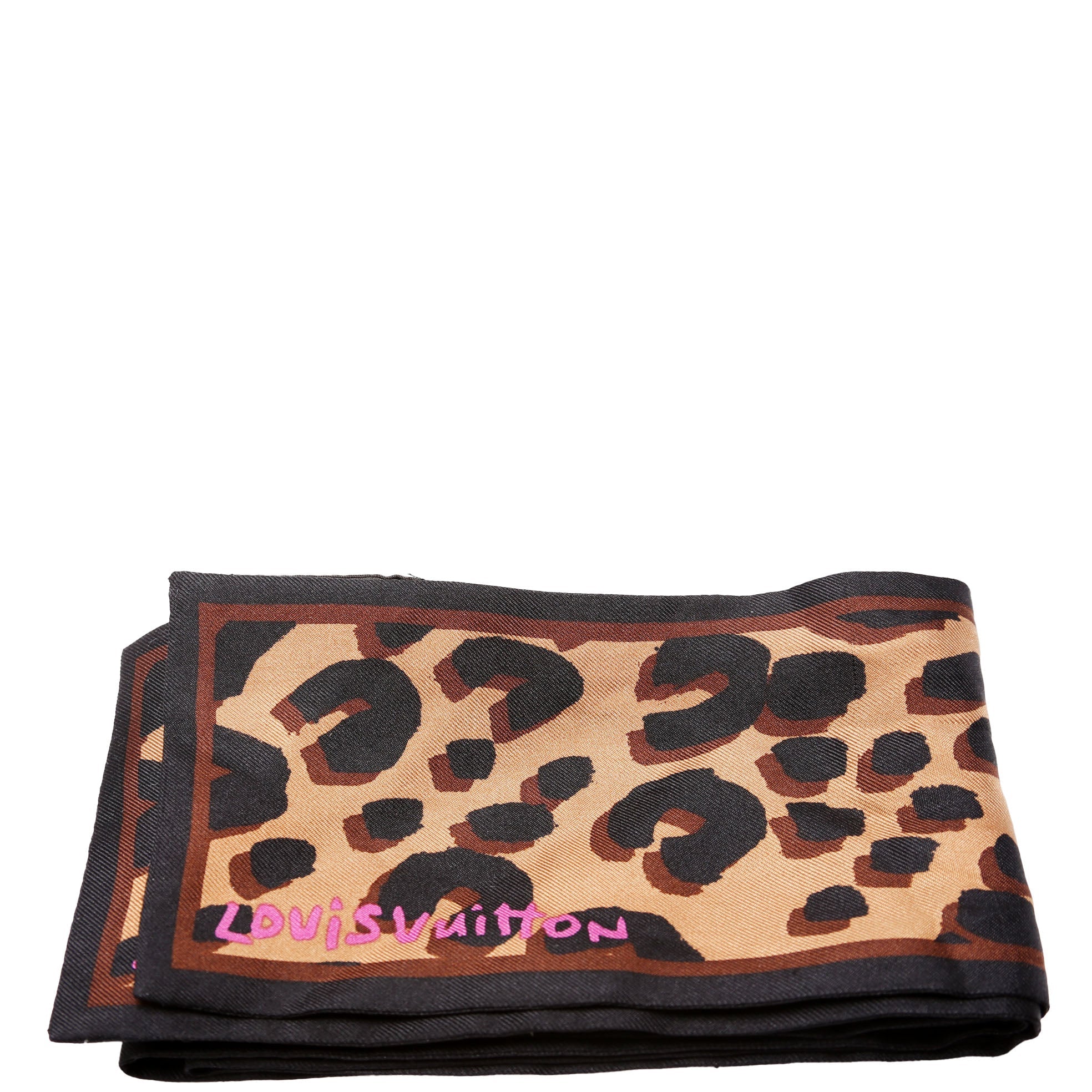 Leopard Bandeau Silk Scarf Brown