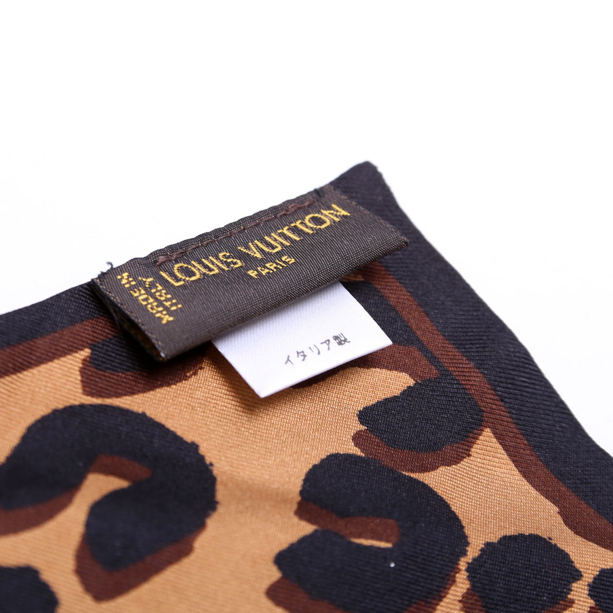 Leopard Bandeau Silk Scarf Brown