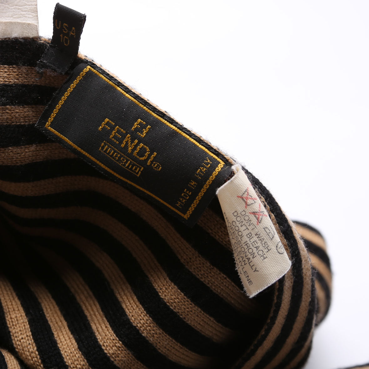 FF Pequin Stripes Wool Scarf Brown