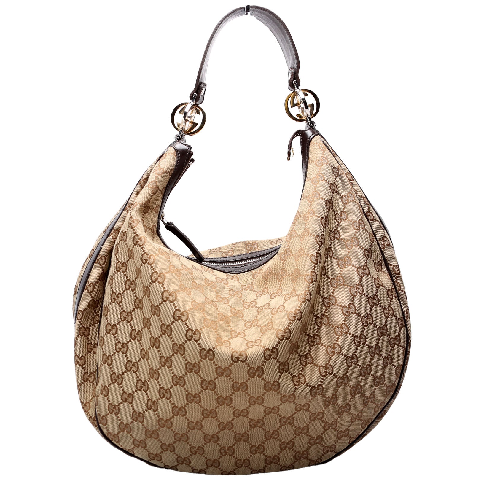 232945 GG Canvas Twins Hobo Large Beige/Brown