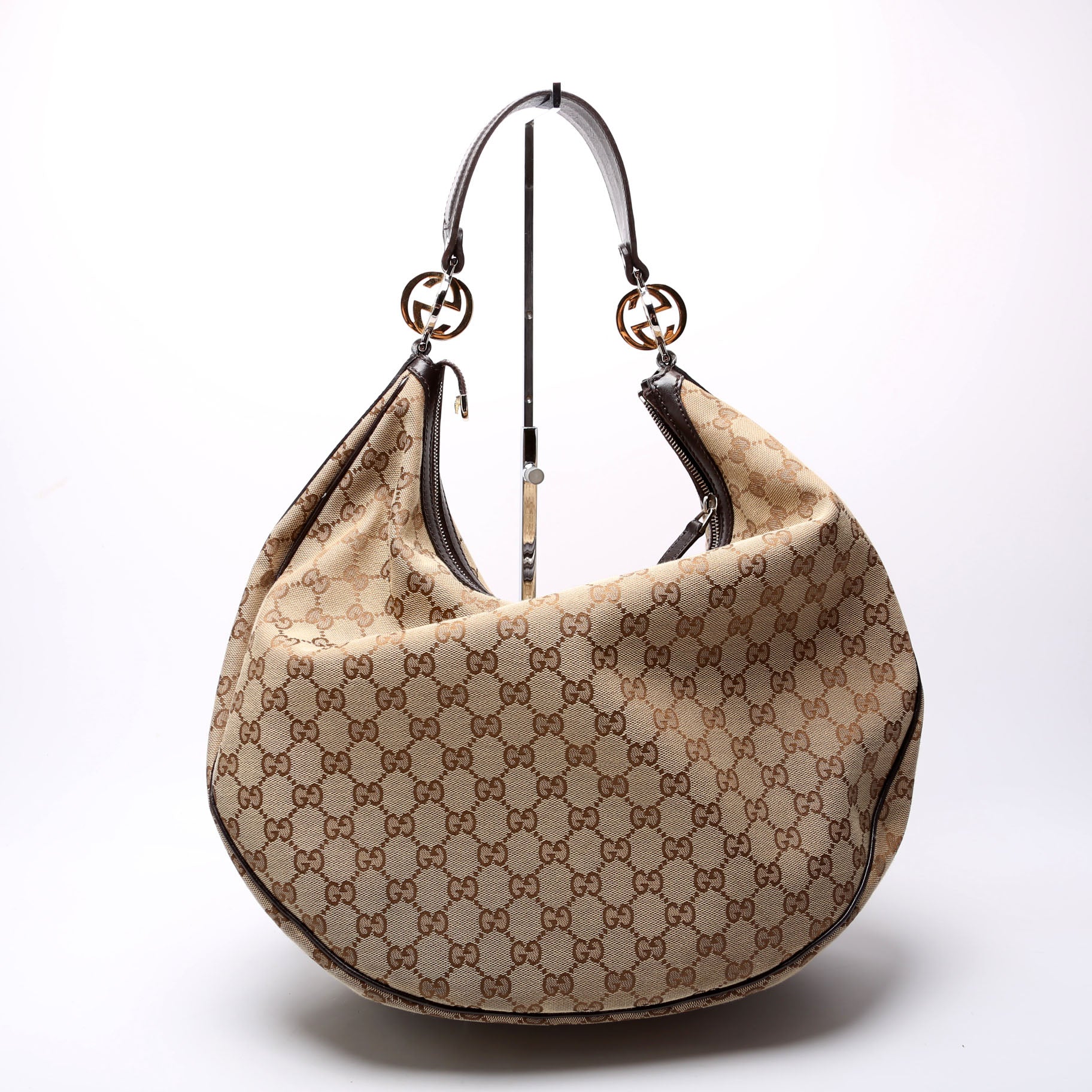 232945 GG Canvas Twins Hobo Large Beige/Brown