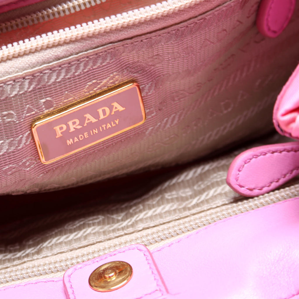 Tessuto Nylon Bow Tote Pink/Gold