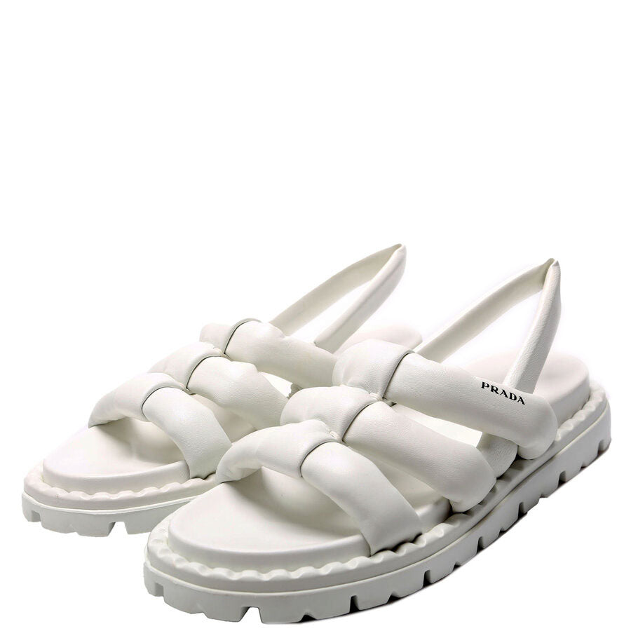 Prada Blow Padded Sandals Size 39.5 White