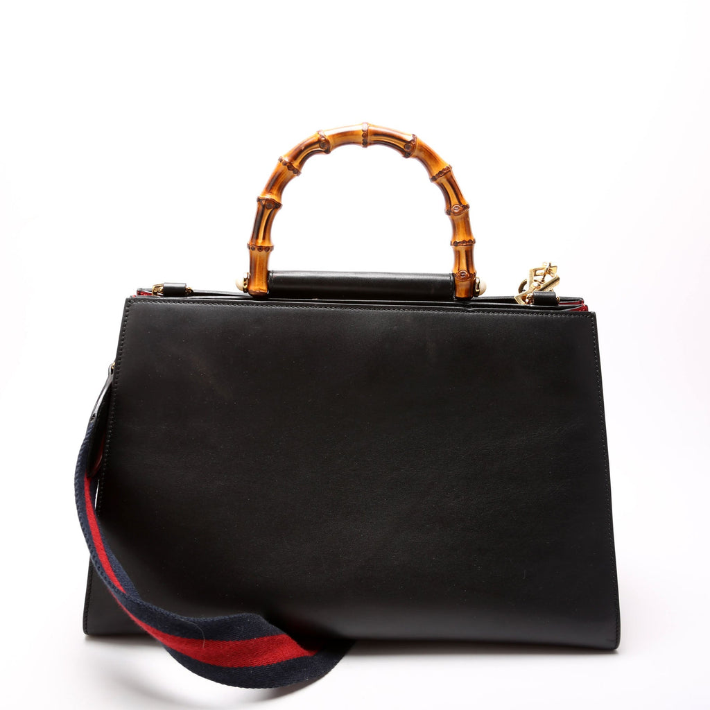 453764 Nymphaea Medium Bamboo Top Handle Black