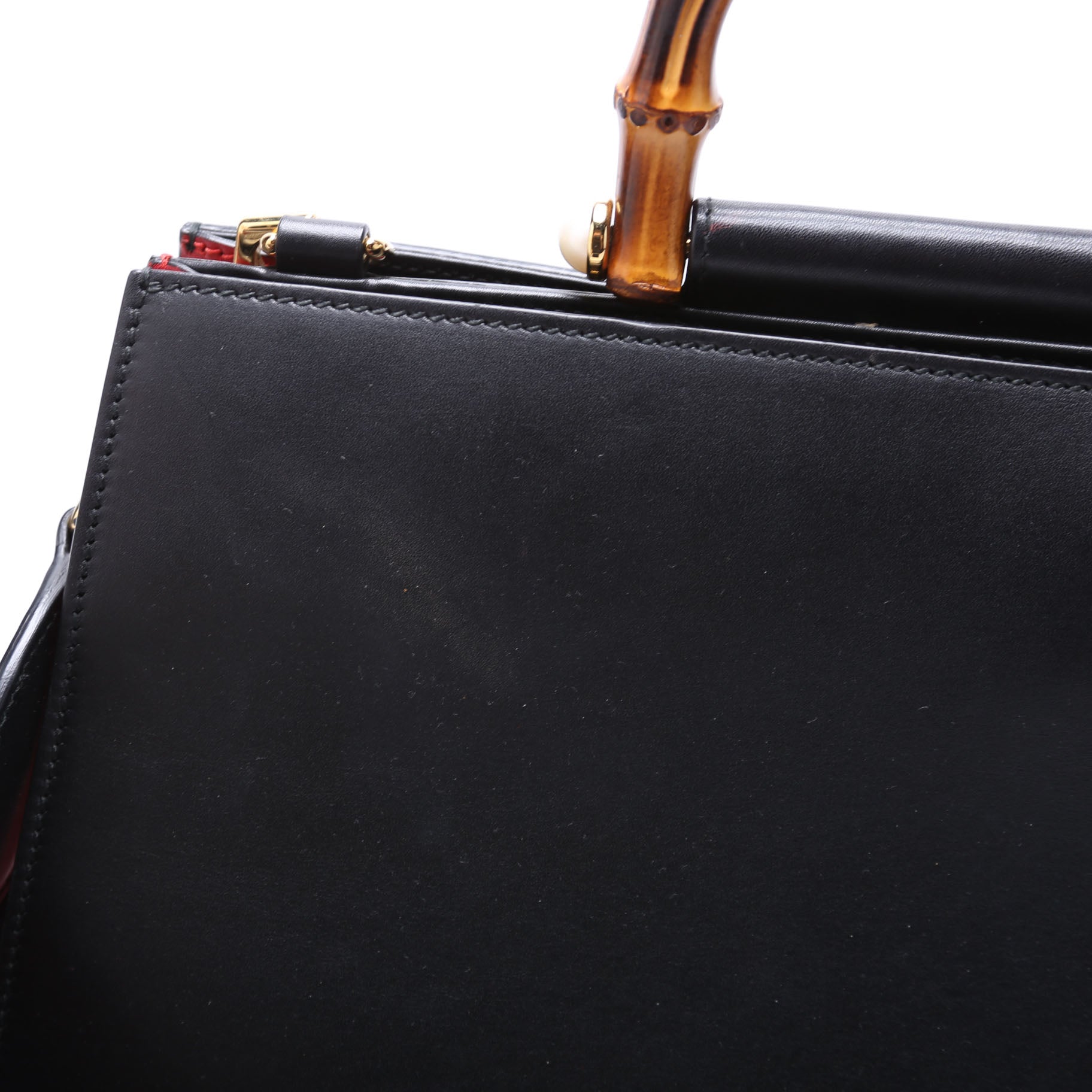 453764 Nymphaea Medium Bamboo Top Handle Black