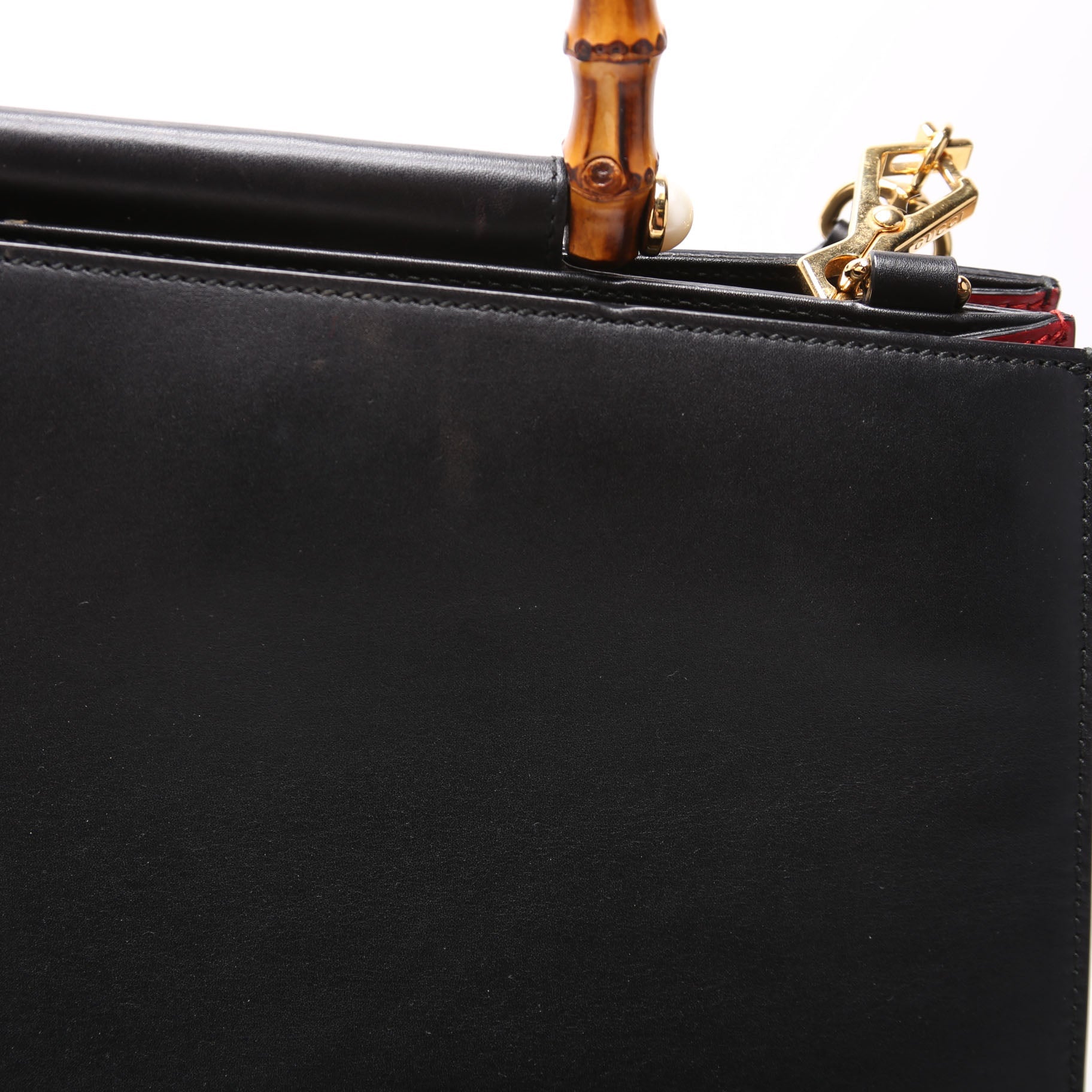453764 Nymphaea Medium Bamboo Top Handle Black