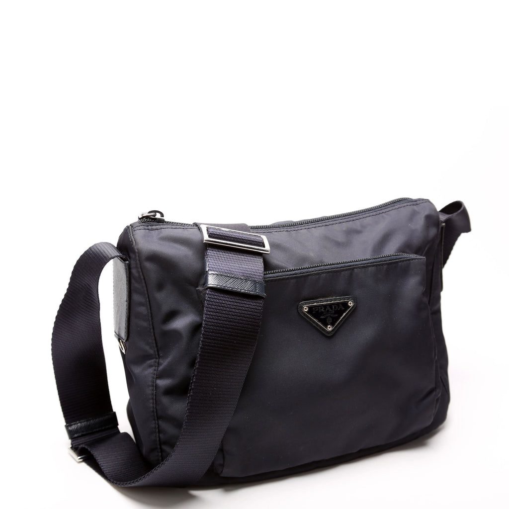 Tessuto Nylon Saffiano Messenger Bag Navy