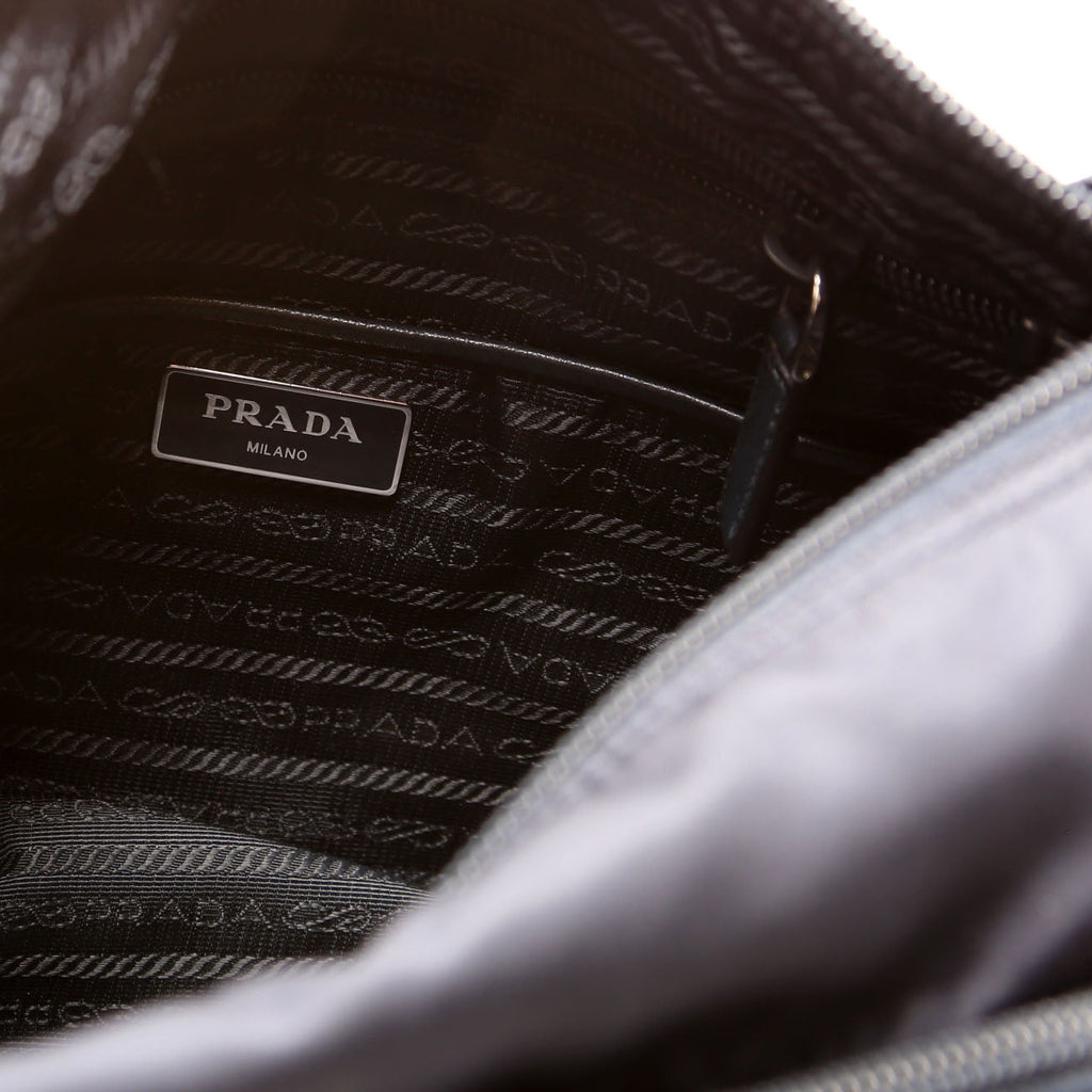 Tessuto Nylon Saffiano Messenger Bag Navy
