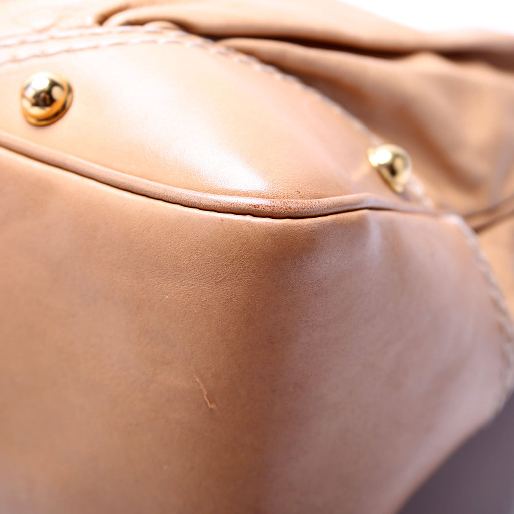211966 Calfskin Jockey Hobo Large Tan